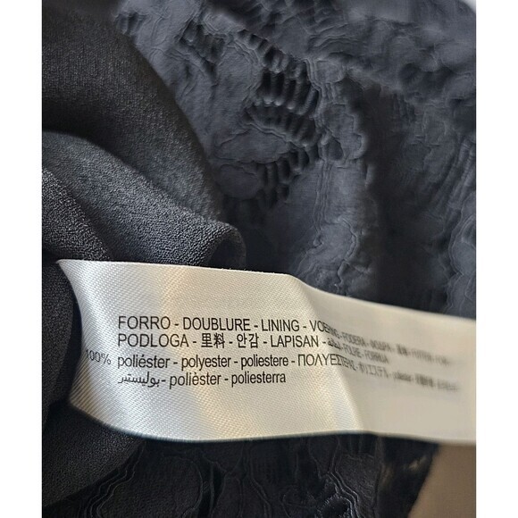 ZARA WOMAN BLACK COMBINATION LACE MIDI DRESS LONG SLEEVE SIZE S SEXY ROMANTIC - Picture 4 of 13